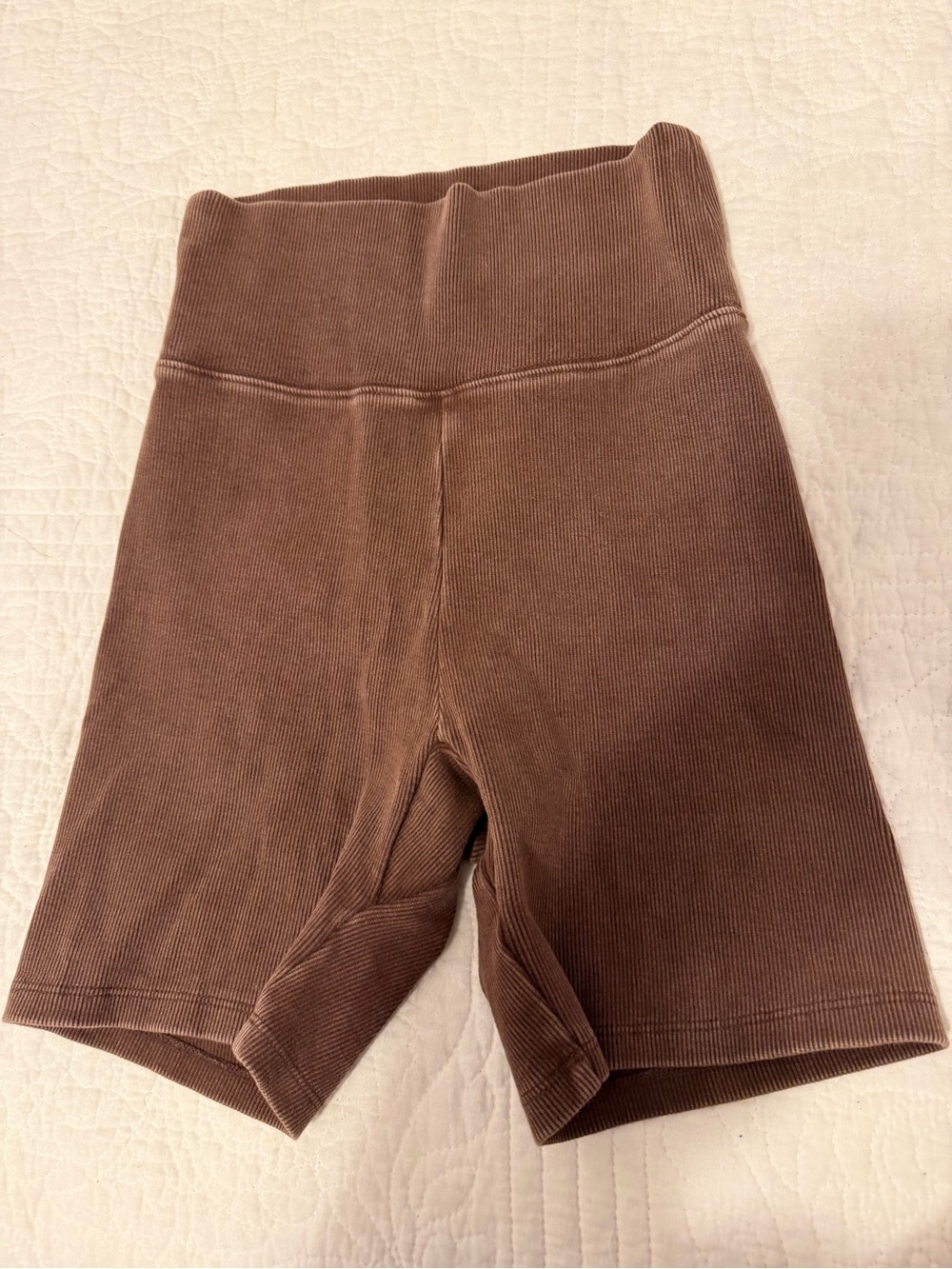 Nuuds Ribbed Biker Shorts Brown